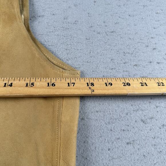 Vintage 40s Briar Club Suede Vest Small Brown Leather Talon Zip Hunting Workwear - Picture 15 of 16